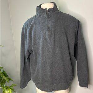 L.L Bean Gray Quarter Zip Sweatshirt size XL EUC